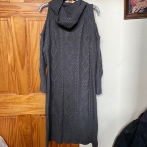 Cold shoulder sweater dress